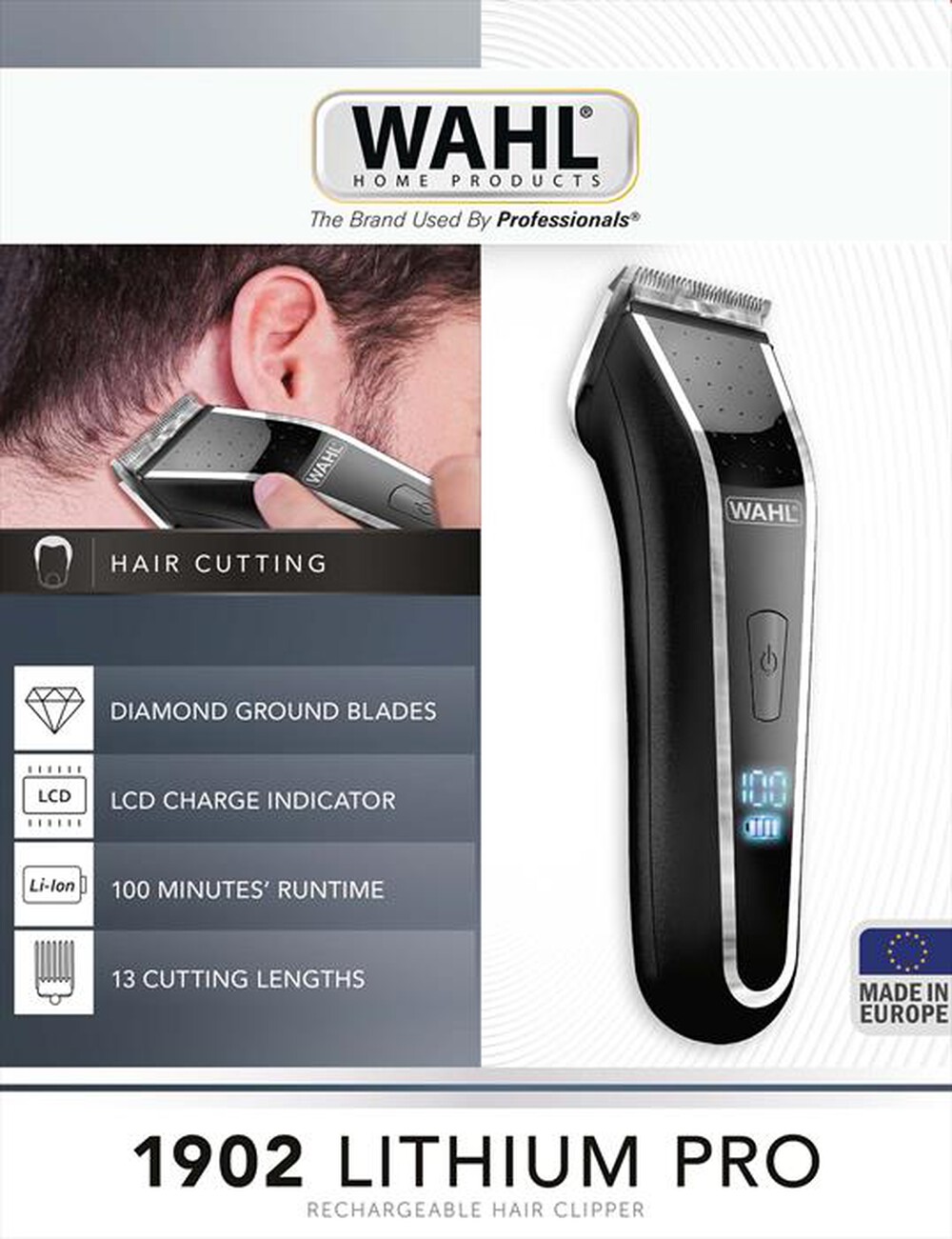 "WAHL - Regola capelli Lithium Pro LCD 1902-Nero"