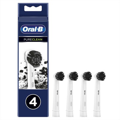 ORAL-B - Testina Pure Clean Carbone x4-Bianco/Nero