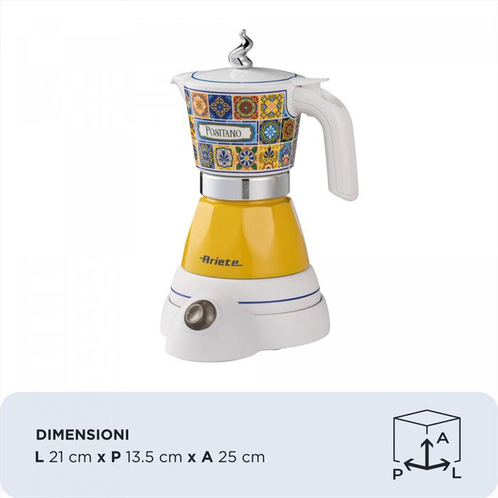 Immagine del prodotto ARIETE - Moka elettrica 1358A CAF ARIETE "POSITANO" INT-Bianco, Giallo