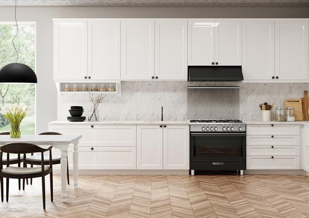 "GLEM GAS - Cucina a gas SB965MBK Classe A+-Nero Carbone"