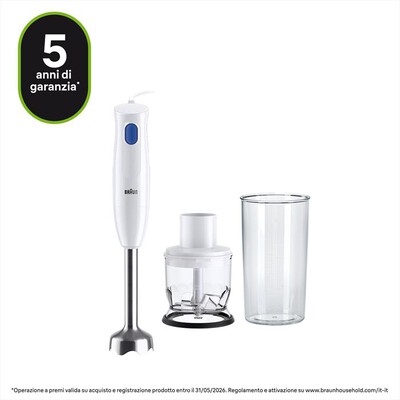 BRAUN - Frullatore a immersione Minipimer MQ10.201M-Bianco
