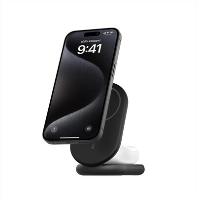 BELKIN - SUPPORTO DI RICARICA WIRELESS 2IN1 15W QI2-Nero
