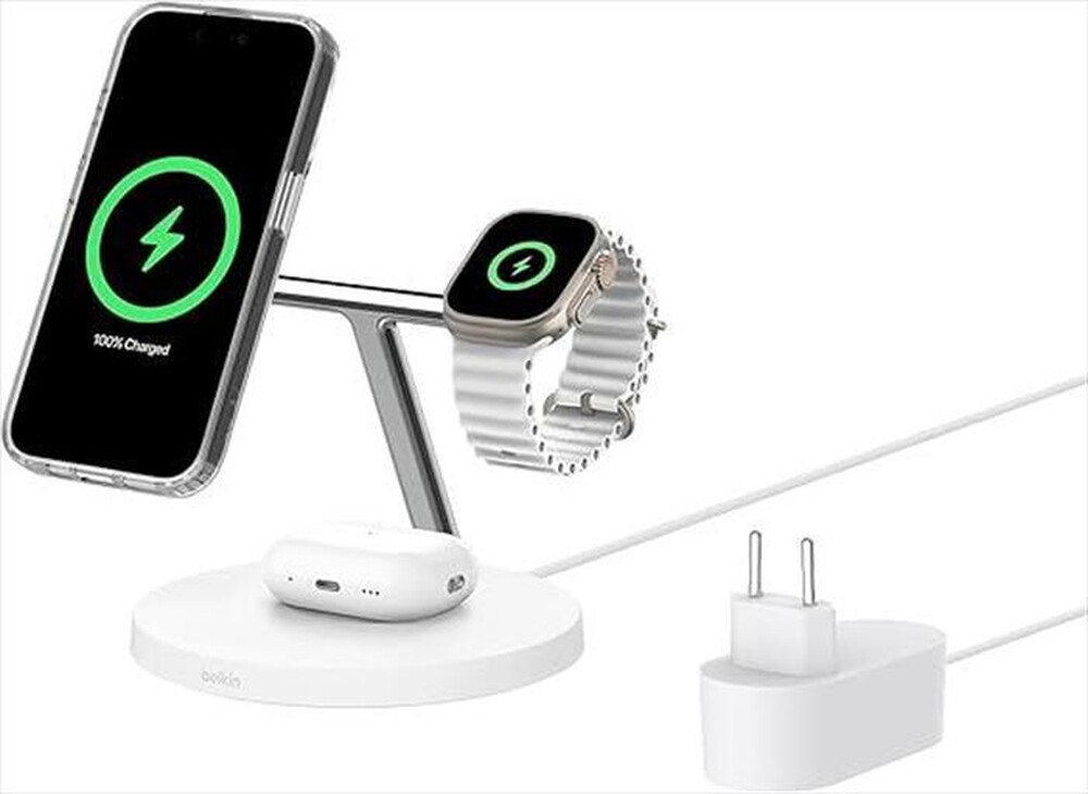 Immagine del prodotto BELKIN - BOOSTCHARGE PRO 3-IN-1 QI2 15W WIRELESS-Bianco