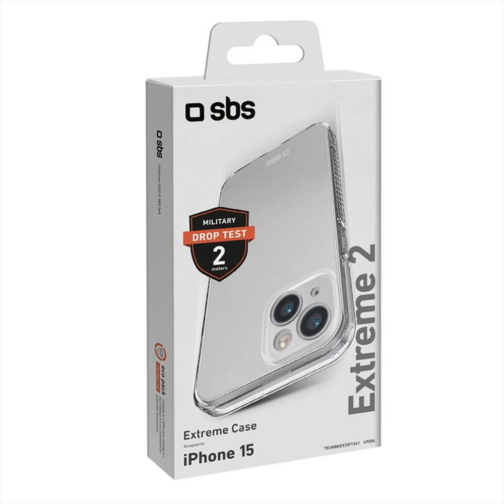 "SBS - Cover Extreme 2 TEUNBKEX2IP1561 per iPhone 15-Trasparente"