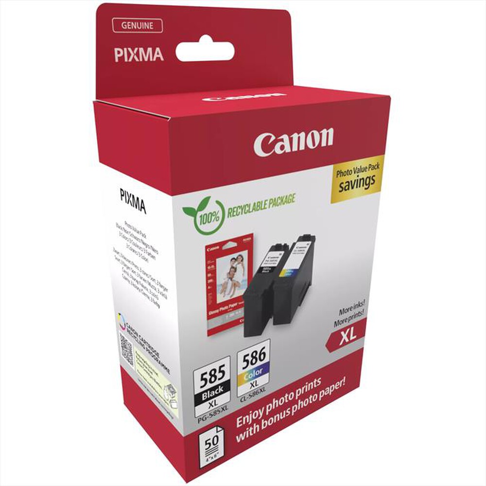 Immagine del prodotto CANON - PG-585XL/CL-586XL + CARTA FOTOGRAFICA GP-501-Black + Color