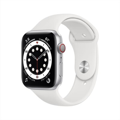 APPLE - Apple Watch Series 6 GPS+Cellular 44mm All Silver-Cinturino Sport Bianco
