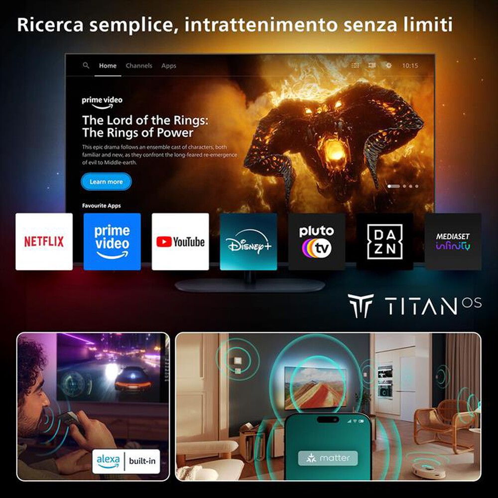 Immagine del prodotto PHILIPS - Smart TV Ambilight QLED 4K 43" 43PUS8510-Black
