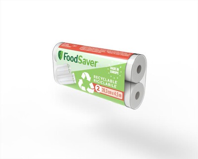 FOODSAVER - 2 ROTOLI RICICLABILI 20CM X 4,5 MT-TRASPARENTE