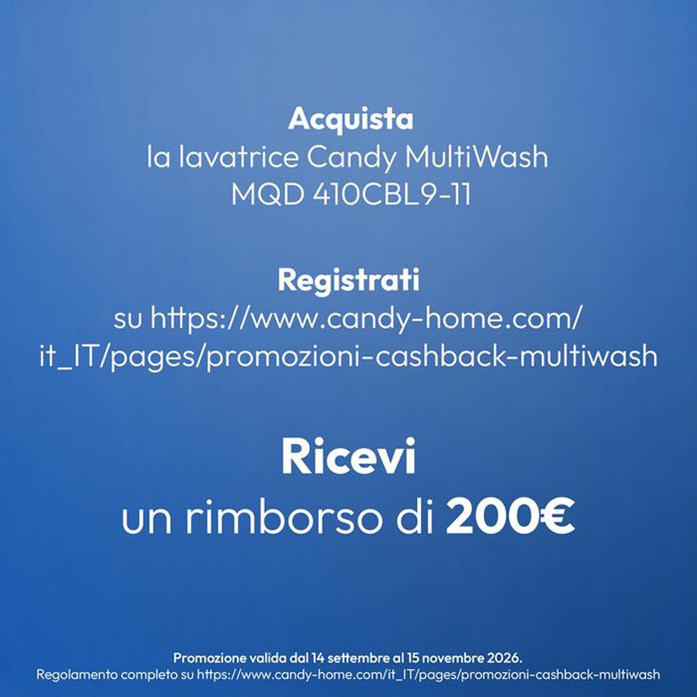 Immagine del prodotto CANDY - Lavatrice MultiWash MQD 410CBL9-11 10kg Classe A-Bianco