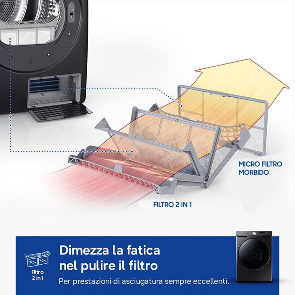 Immagine del prodotto SAMSUNG - Asciugatrice DV16T8520BV/ET 16Kg Classe C-Shiny Black