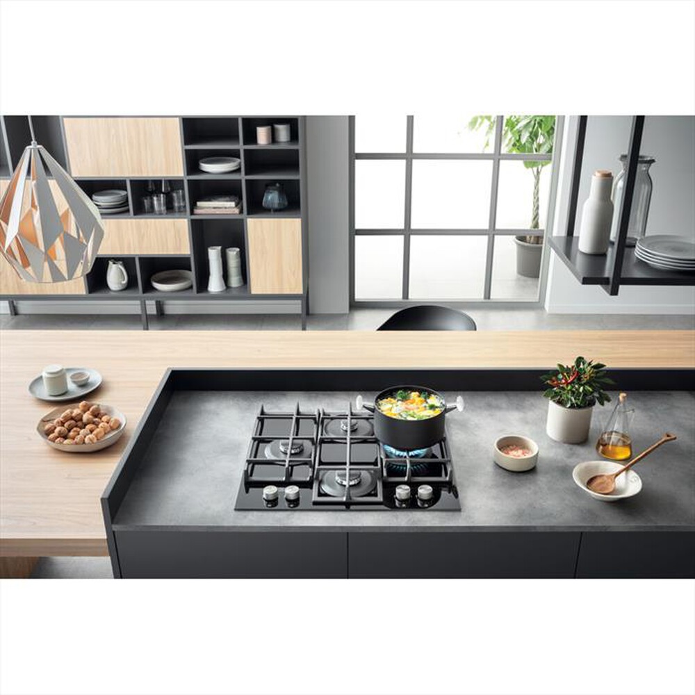 "HOTPOINT ARISTON - Piano cottura a gas HAGS 61F/BK HOB OA 4 fuochi"