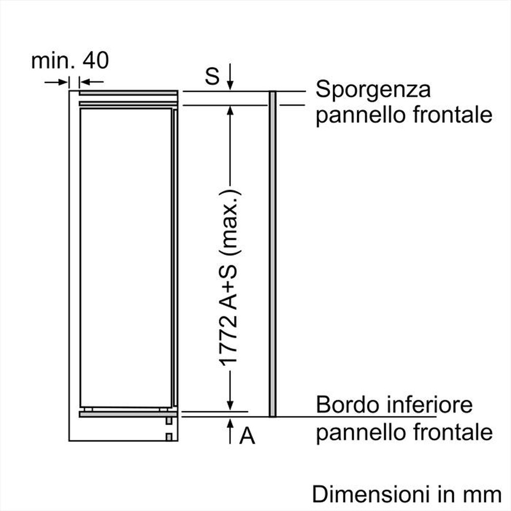 "BOSCH - Frigorifero 1 porta KIR81NSE0 Classe E 310 lt-Bianco"
