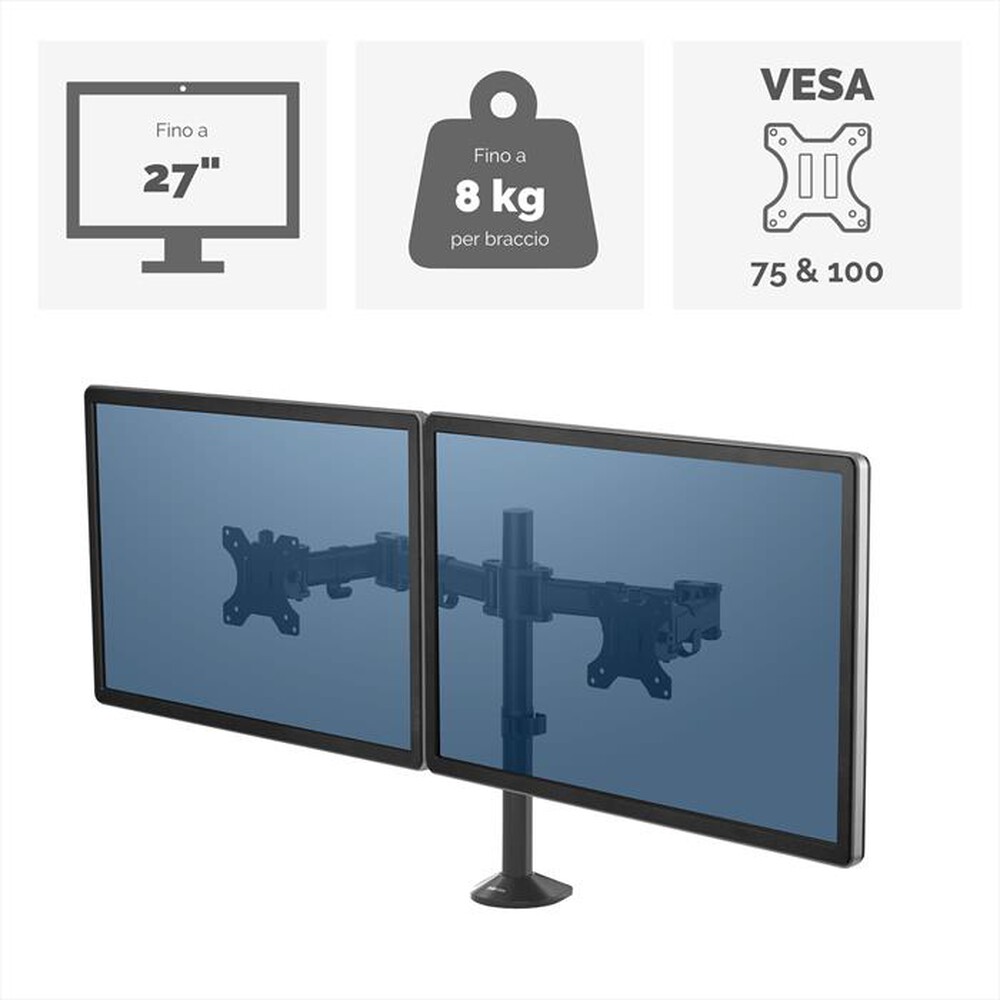 Immagine del prodotto FELLOWES - BRACCIO MONITOR DOPPIO REFLEX-nero