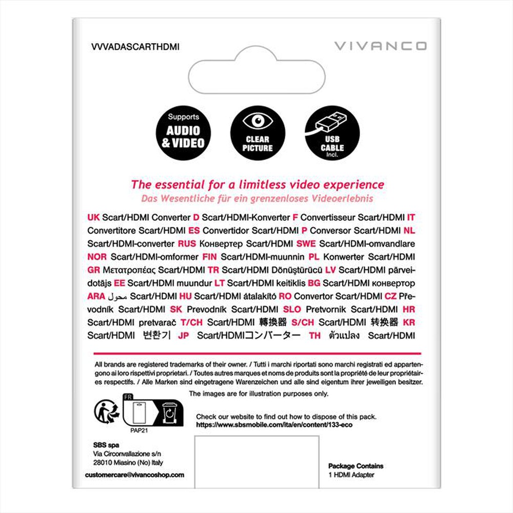 Immagine del prodotto SBS - SCART-HDMI Converter-Nero