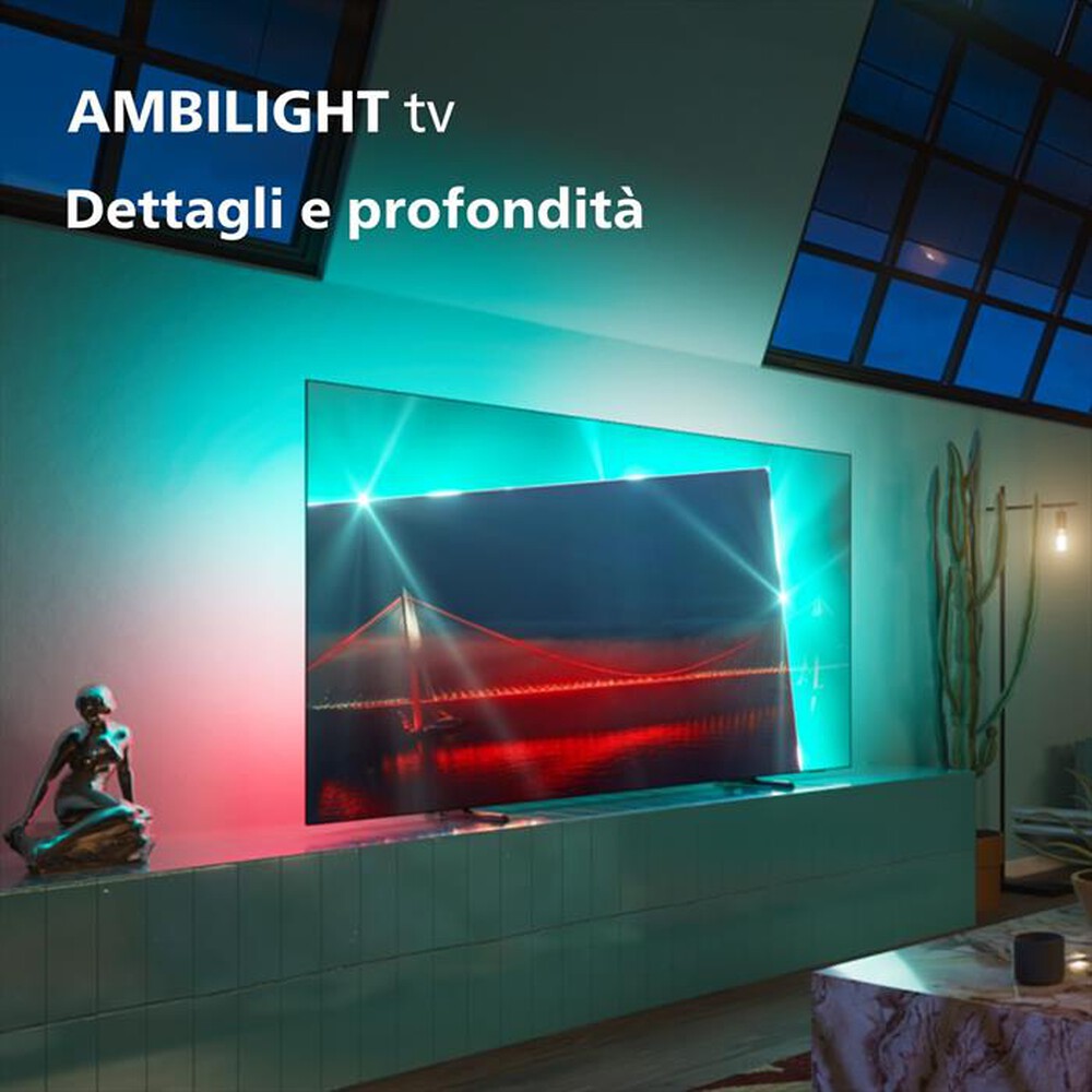 "PHILIPS - Ambilight Smart TV OLED UHD 4K 48\" 48OLED718/12-Metallo"