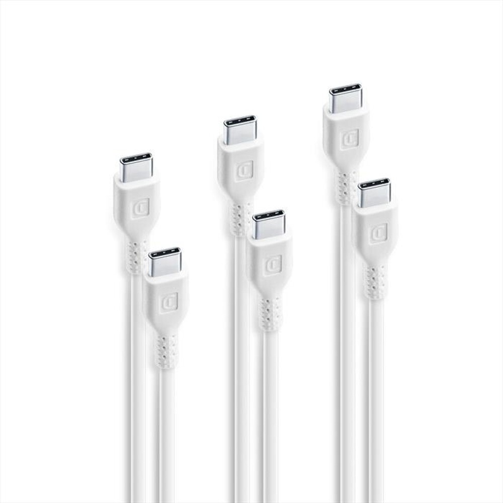 Immagine del prodotto CELLULARLINE - Multipack cavi USB-C a USB-C da 60/120/200cm-Bianco