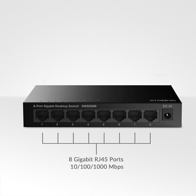 STRONG - Switch Gigabit SW8000M-nero