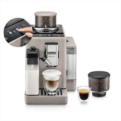 DE LONGHI - Macchina da caff&egrave; automatica RIVELIA EXAM440.55.BG-Beige (sand beige)
