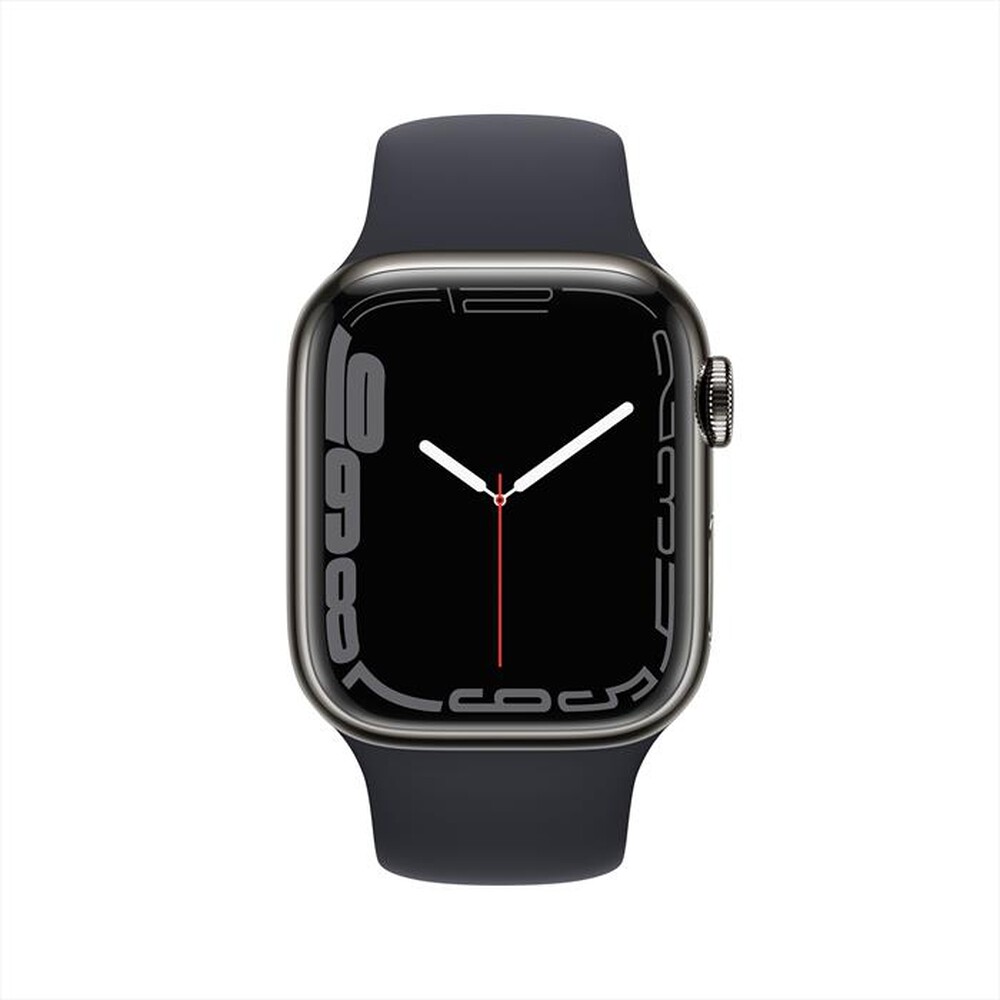 "APPLE - WATCH SERIES 7 GPS + CELLULAR 41MM IN ACCIAIO INOX-Grafite con Sport mezzanotte"