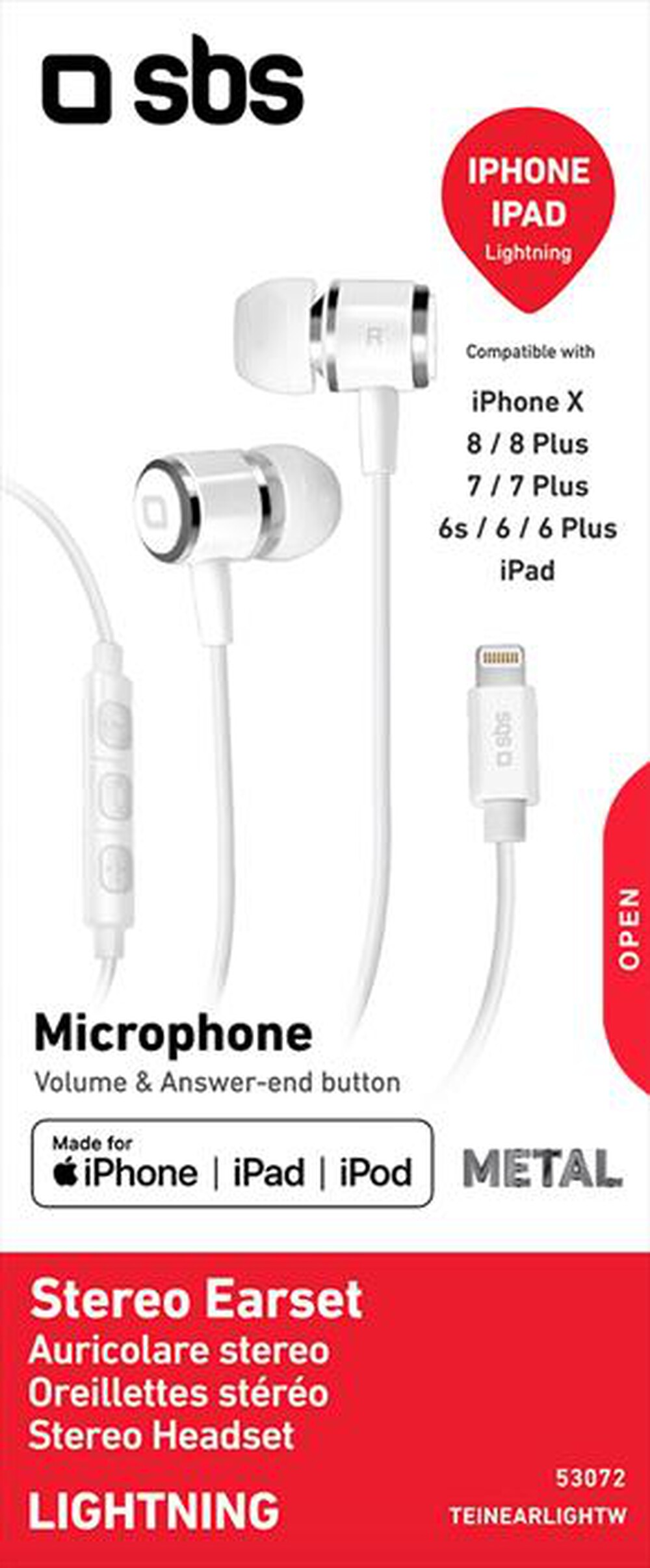 Immagine del prodotto SBS - TEINEARLIGHTW-BIANCO