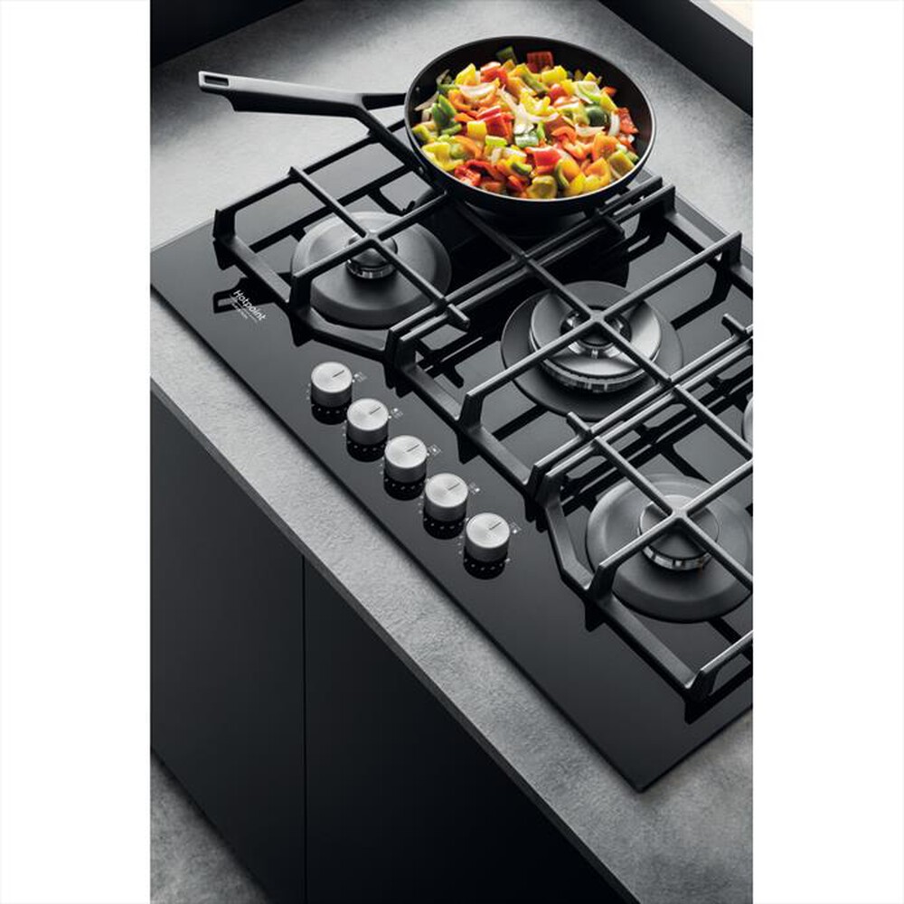 "HOTPOINT ARISTON - Piano cottura a gas HAGS 72F/BK HOB OA 5 fuochi"