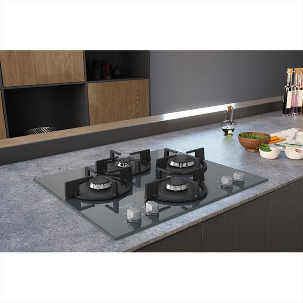 "HOTPOINT ARISTON - Piano cottura a gas HAGD 61S/MR 4 fuochi 59,6cm-Specchio"
