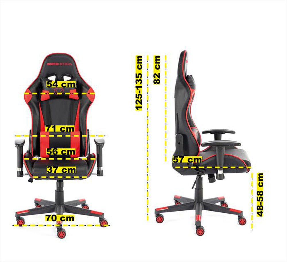 Immagine del prodotto MOMODESIGN - Sedia gaming MD-GC005A-KR CHAIR GAMING-RED/BLACK