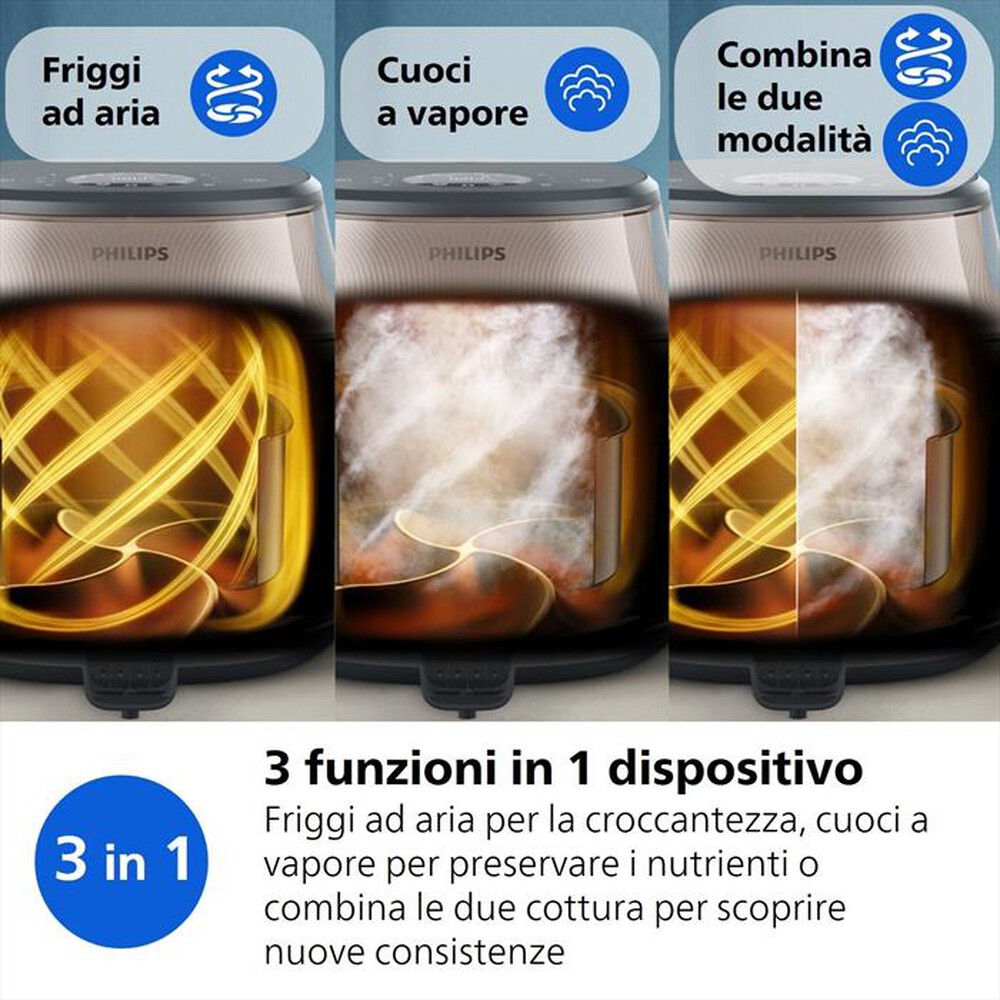 Immagine del prodotto PHILIPS - AIRFRYER SERIE 5000, 7.2L COTTURA VAPORE NA543/00-Nero/Champagne