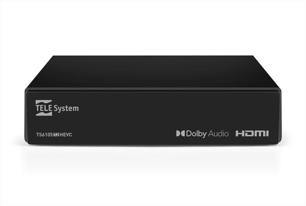 "TELESYSTEM - Decoder digitale terrestre TS6105 T2 HEVC MAIN 10-Black"