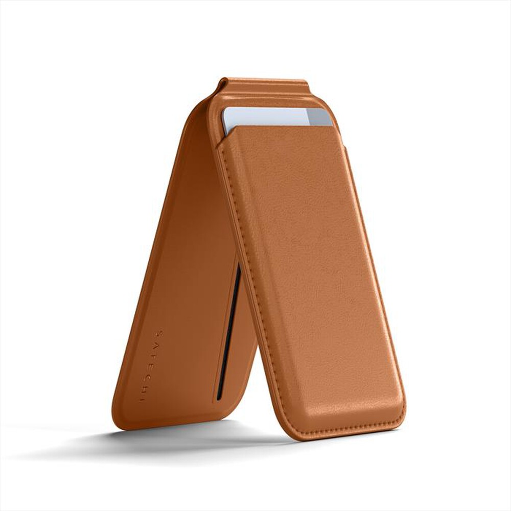"SATECHI - MAGNETIC WALLET STAND per Iphone 12/13/14-marrone"