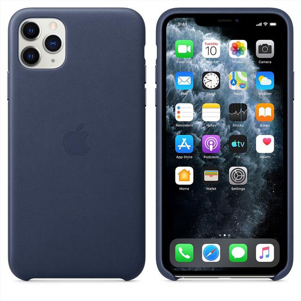 "APPLE - Custodia in pelle per iPhone 11 Pro Max-Midnight Blue"