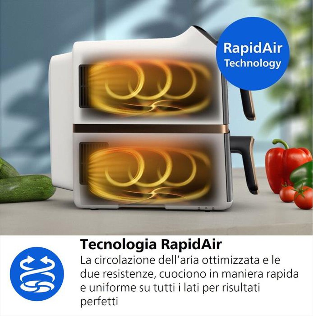 Immagine del prodotto PHILIPS - Friggitrice AIRFRYER SERIE 4000 DA 10L NA462/80-Bianco