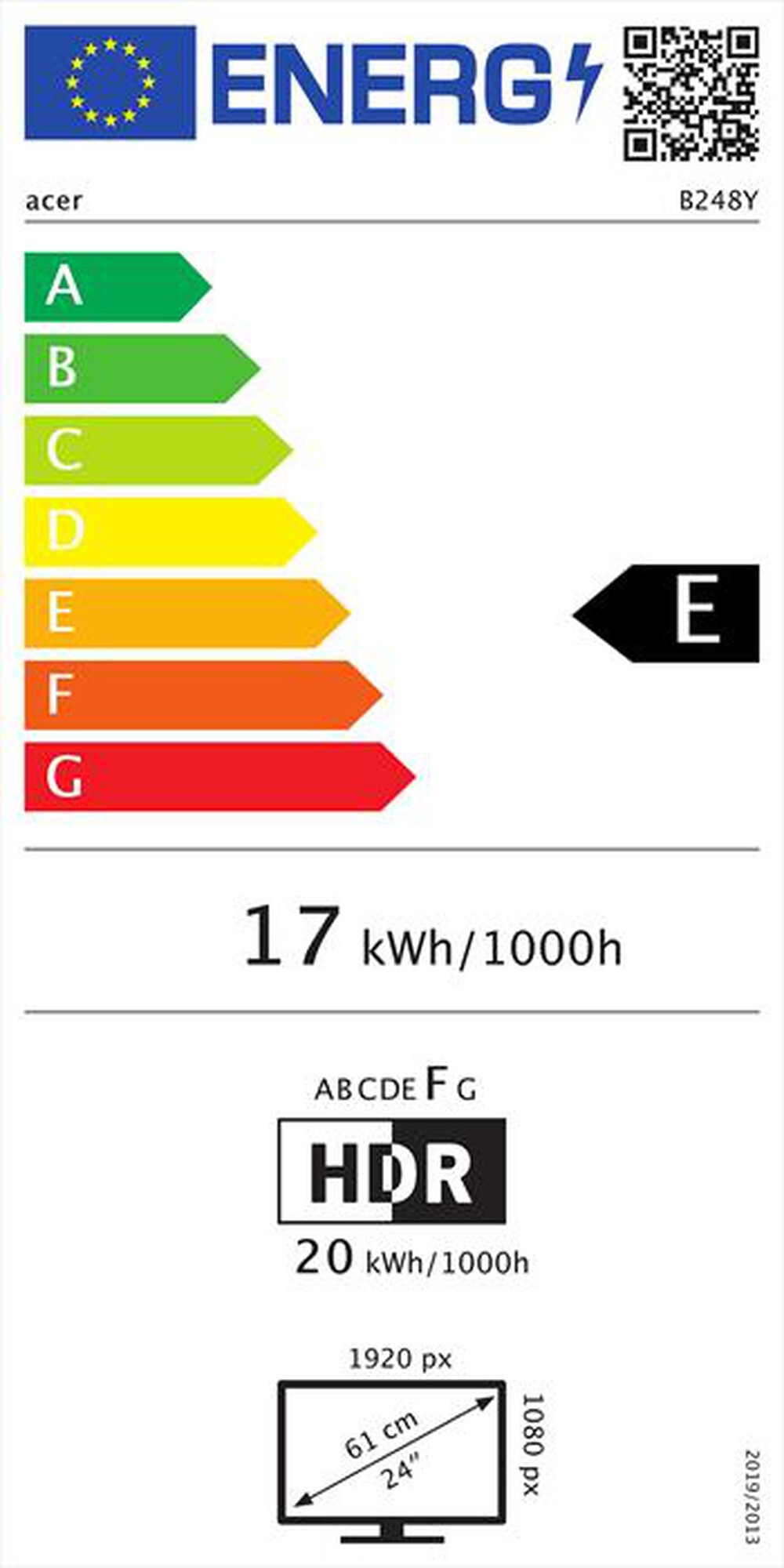 "ACER - B248YBEMIQPRCUZX-Nero"