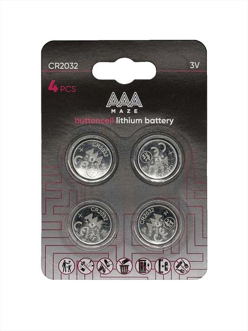 "AAAMAZE - PILE BUTTONCELL LITHIUM CR2032-Acciaio"
