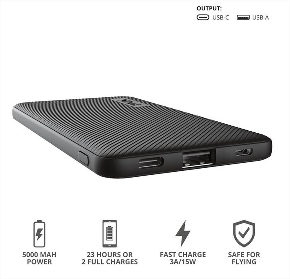 "TRUST - PRIMO POWERBANK 5.000-Black"