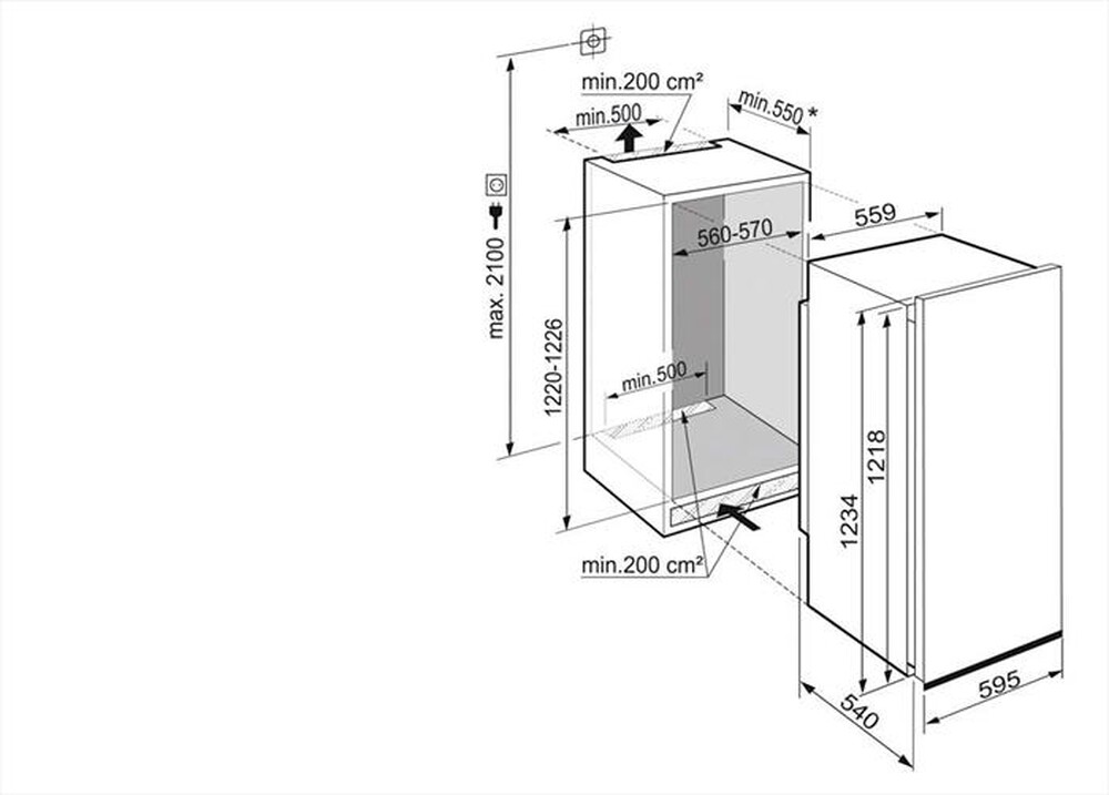 Immagine del prodotto LIEBHERR - Frigorifero incasso EK 2324-21 Classe F 210lt