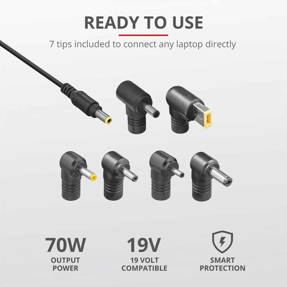 "TRUST - SIMO SLIM 70WATT LAPTOP CHARGER-Black"