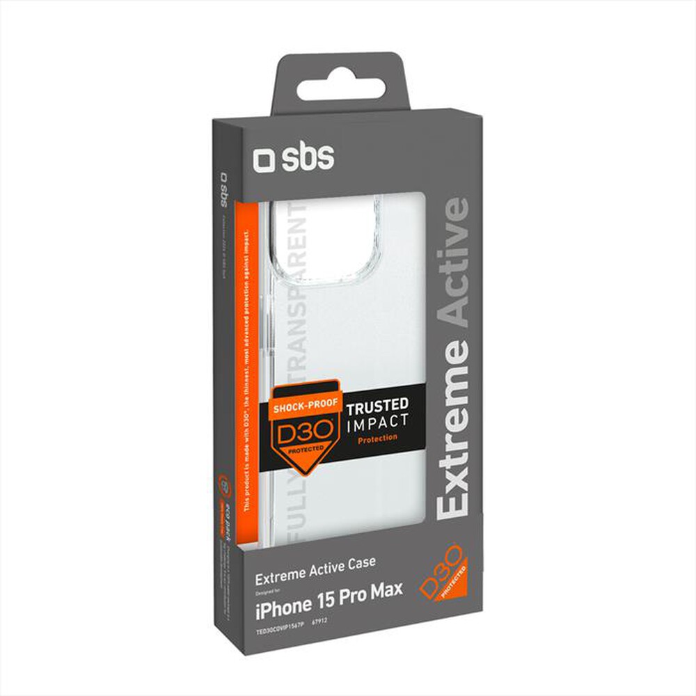 "SBS - Cover D3O TED3OCOVIP1567P iPhone 15 Pro Max-Trasparente"