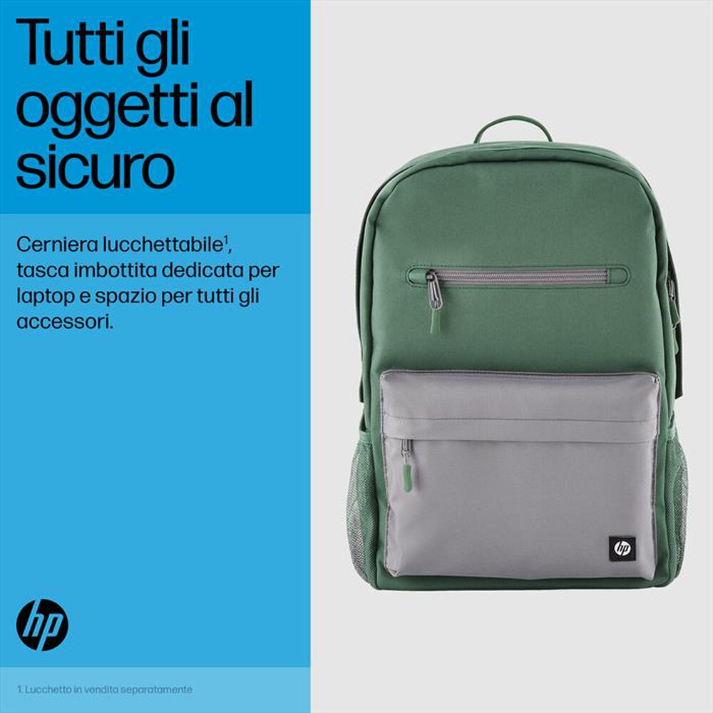 "HP - ZAINO CAMPUS 15,6\"-Grigio, Verde"