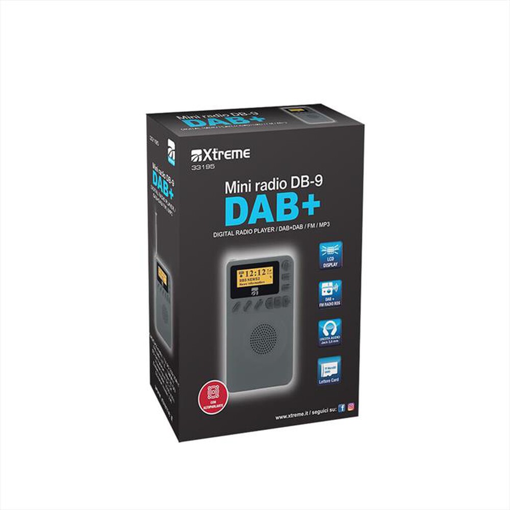 Immagine del prodotto XTREME - MINI RADIO DAB+ DB-9-NERO