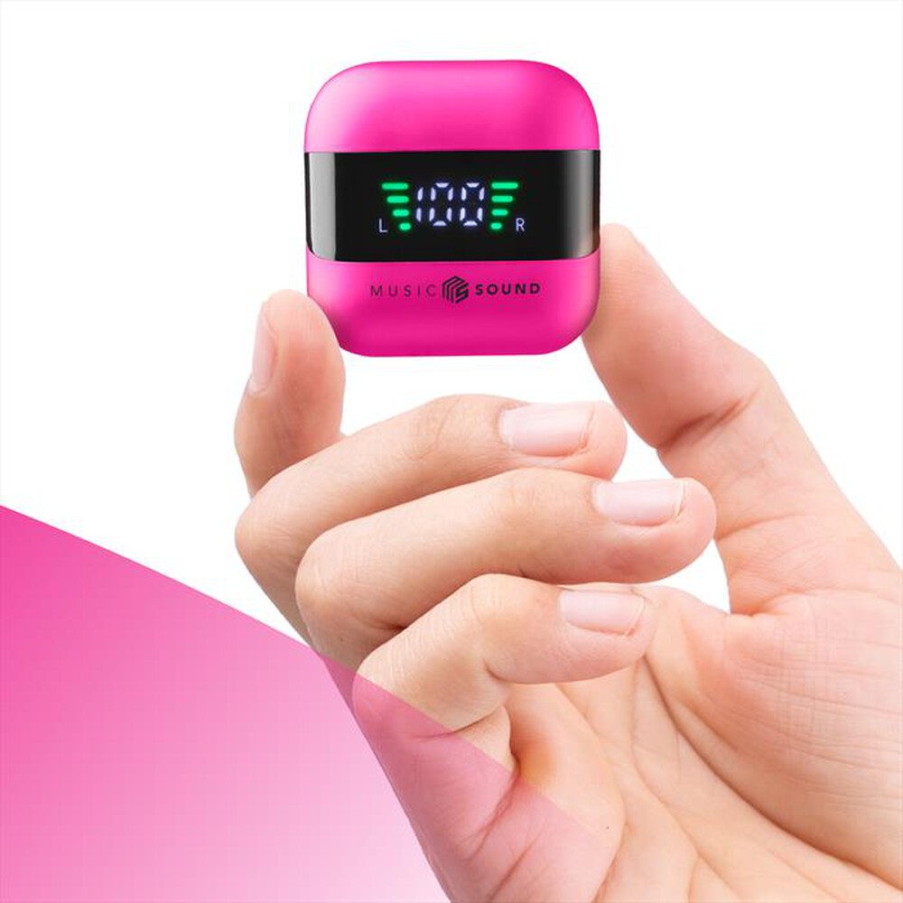 "MUSIC SOUND - AURICOLARI TWS CON DISPLAY LED-Pink"