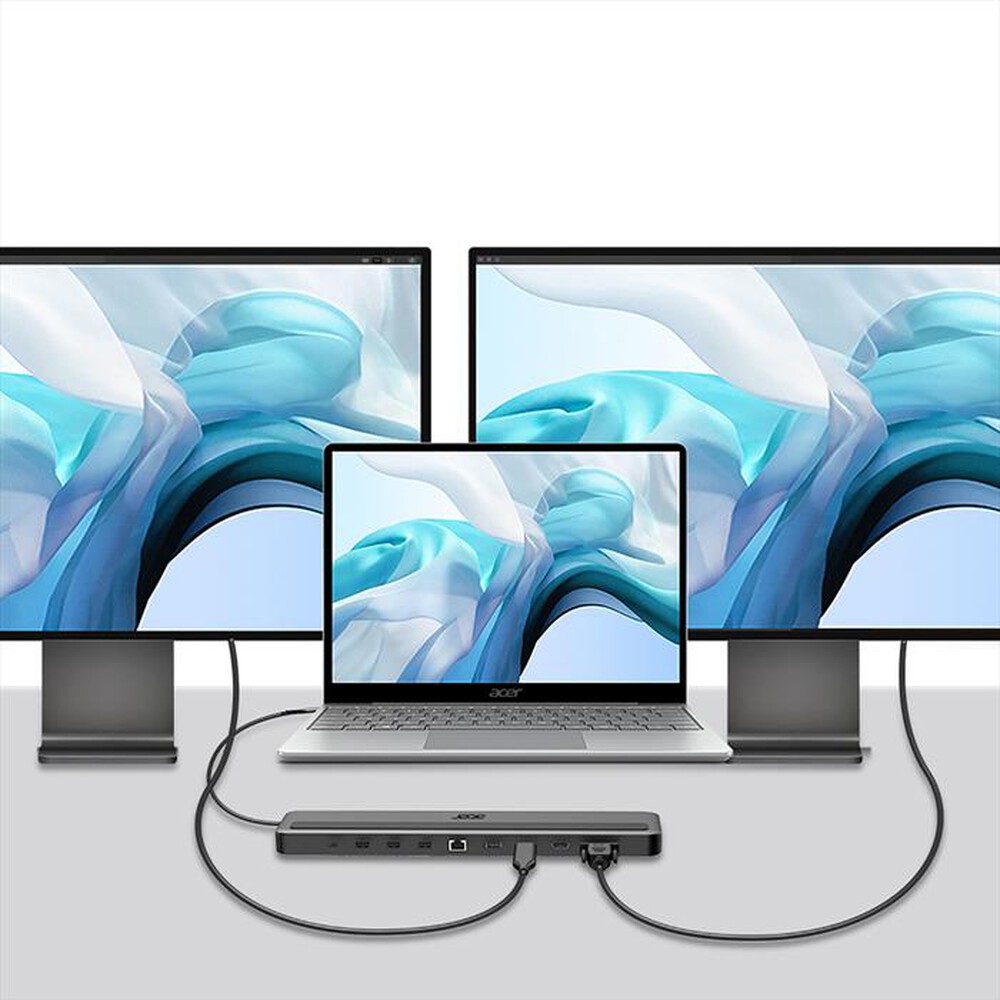 "ACER - DOCKING USB C TRIPLE DISPLAY 13 IN 1 CON SUPPORTO-Nero"
