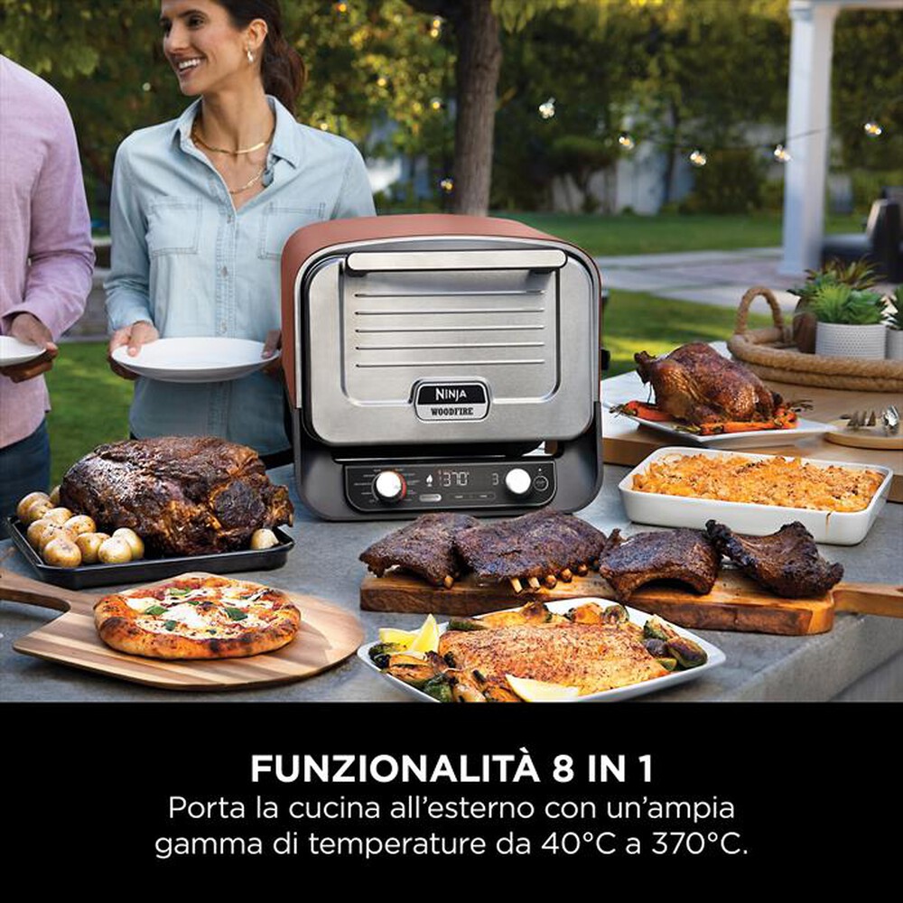 "NINJA - Forno elettrico da esterno pizza/arrosti Woodfire-Rame"