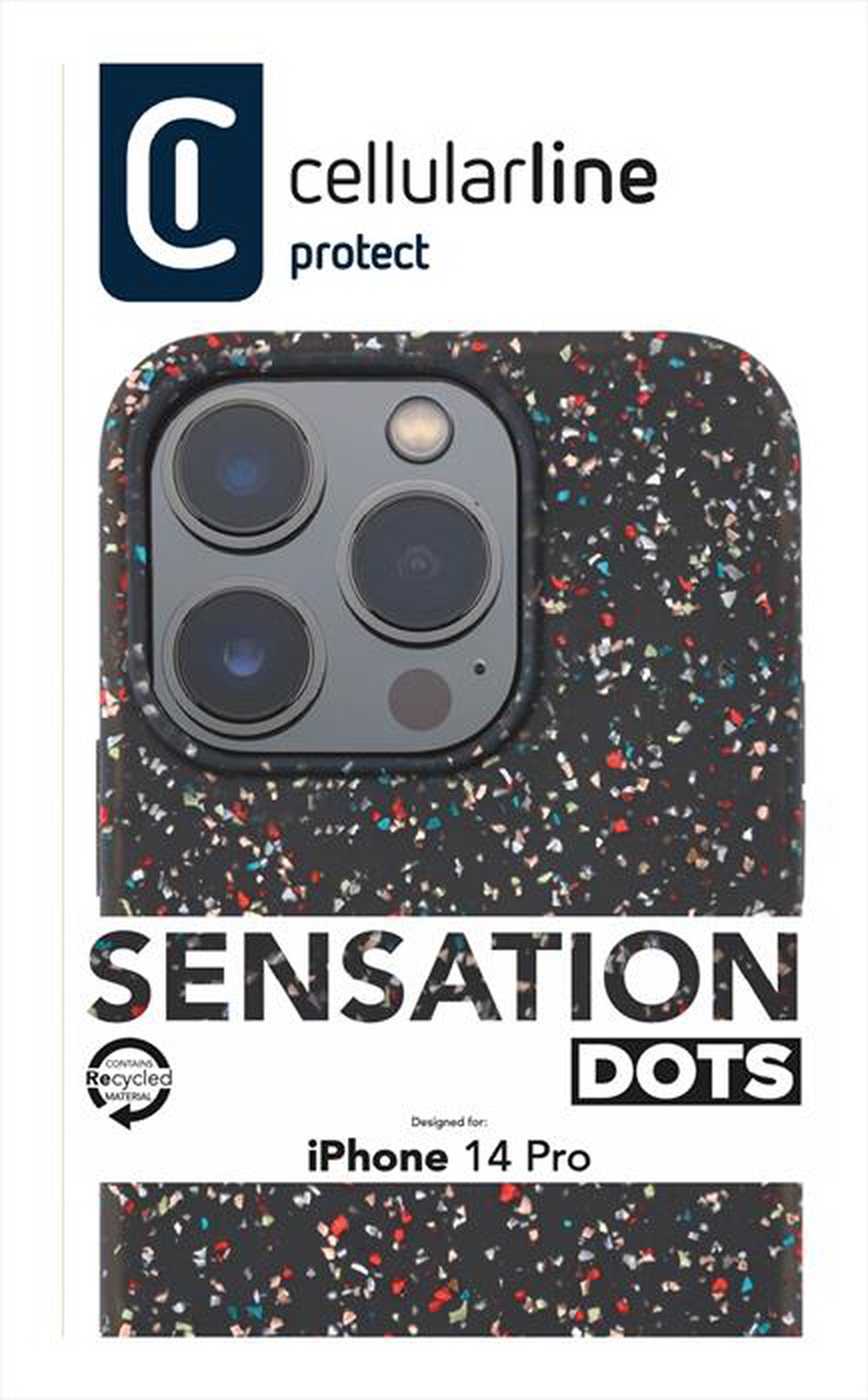 "CELLULARLINE - Cover SENSATION DOTS per iPhone 14 Pro-Black"