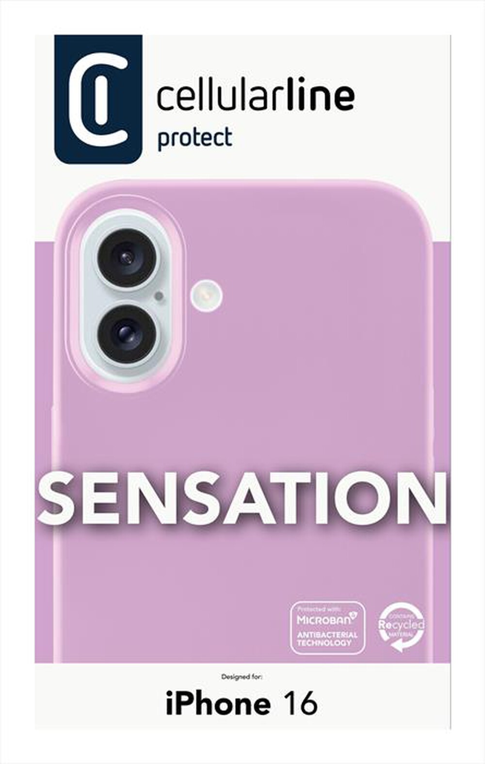"CELLULARLINE - SENSATION - IPHONE 16-Rosa"