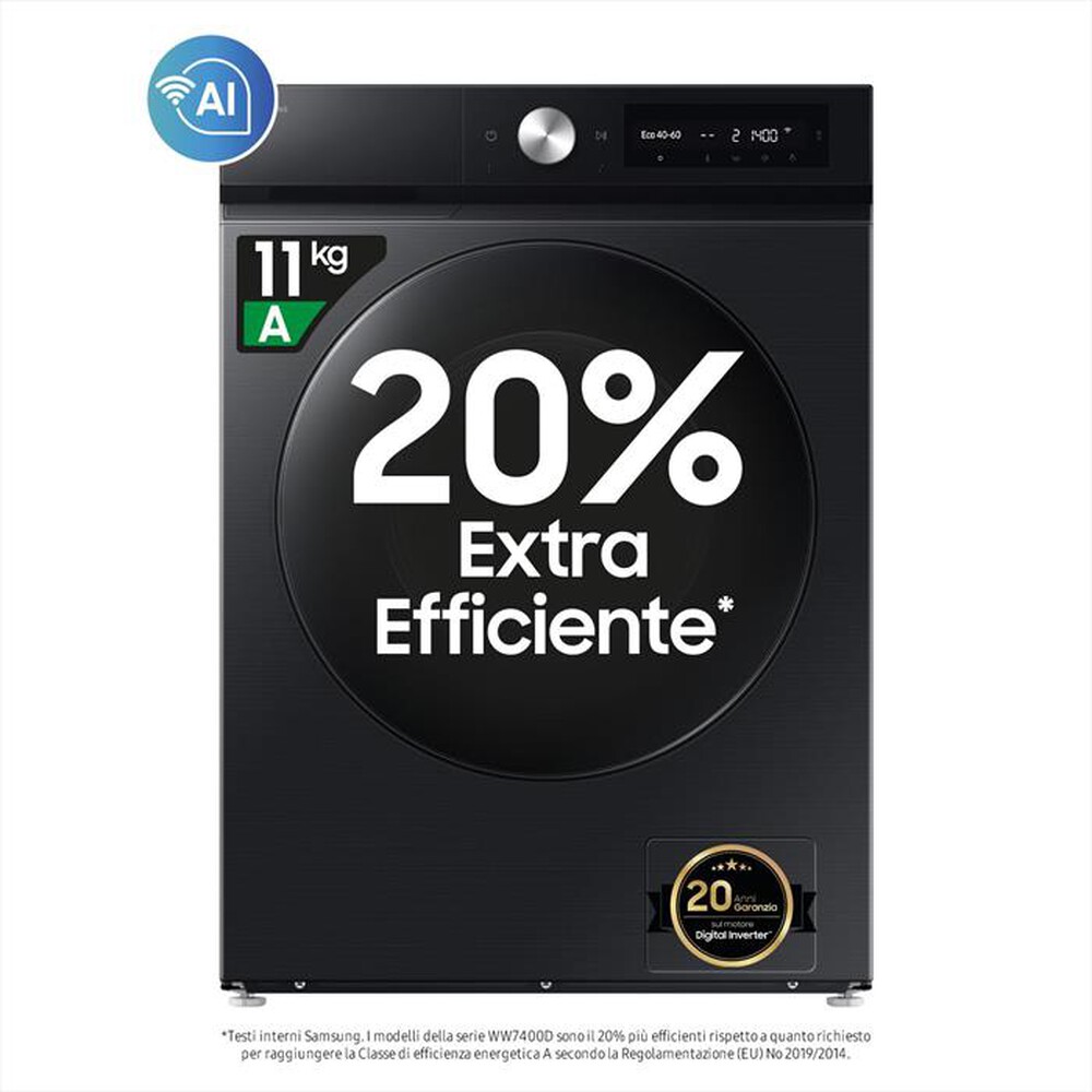 "SAMSUNG - Lavatrice WW11DB7B94GBU3 11 Kg Classe A-NERO"