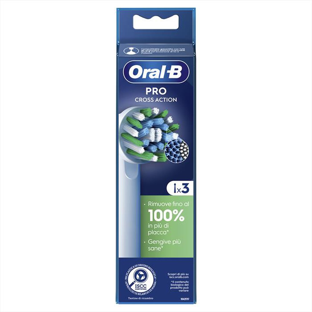 "ORAL-B - TESTINE PRO CROSS ACTION 3 TESTINE-BIANCO"