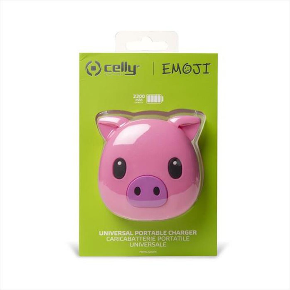 "CELLY - PBPIG2200PK - PB 2200 EMOJI PIG-Rosa/Plastica"
