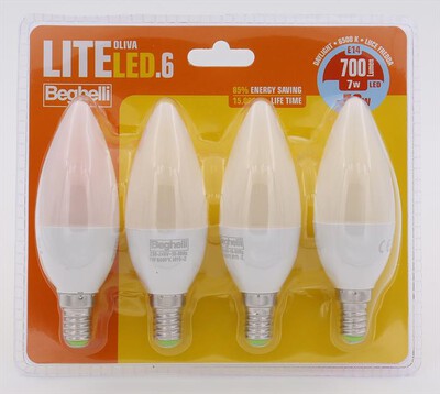 BEGHELLI - LITELED6 OLIV 700LM 7W E14 6K5-BIANCA