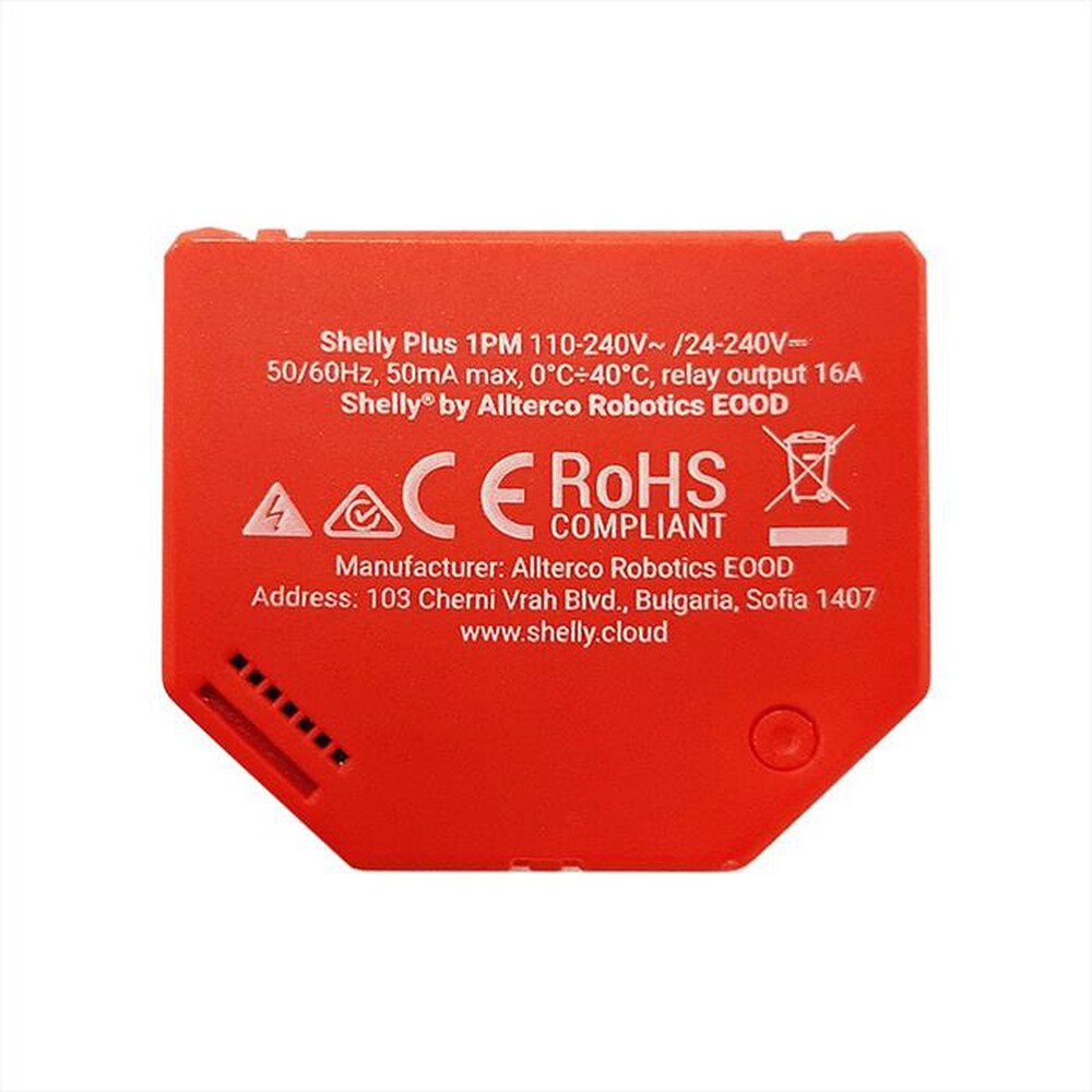"SHELLY - Dispositivo Bluetooth e Wi-Fi PLUS 1PM-Red"